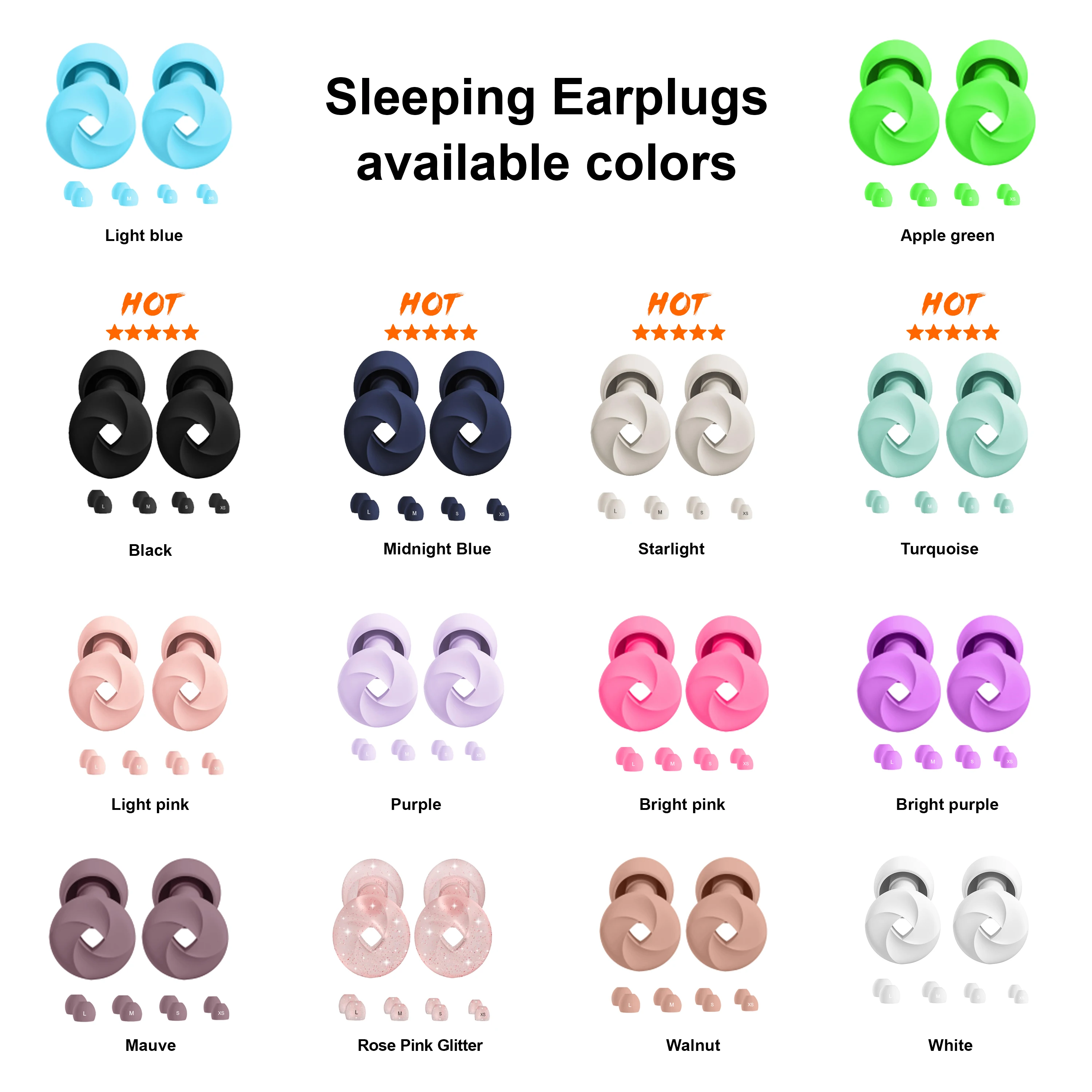 Custom Logo Ergonomic Sleeping Earplugs Box for in case Sleeping Silicone Reusable Gel Noise Cancelling Soft Ear Plug