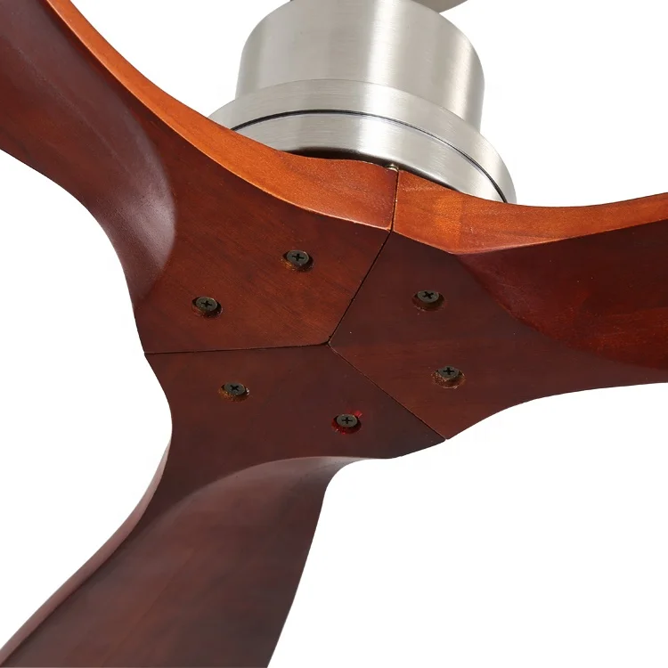 ESC Smart Ceiling Fan Modern 3 Fan Speed 52 Inch Solid Wood Decorative Ceiling Fan With Remote Control