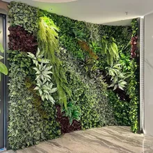 Anti-uv Artificial Grass Vertical Wall Artificial Green Screen Leaf Garden Green Plants Wall Decor