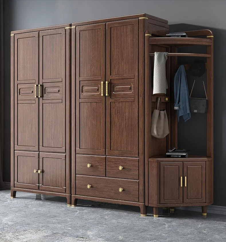 European Style Classic Wooden High Quality Folding Wardrobe Closet