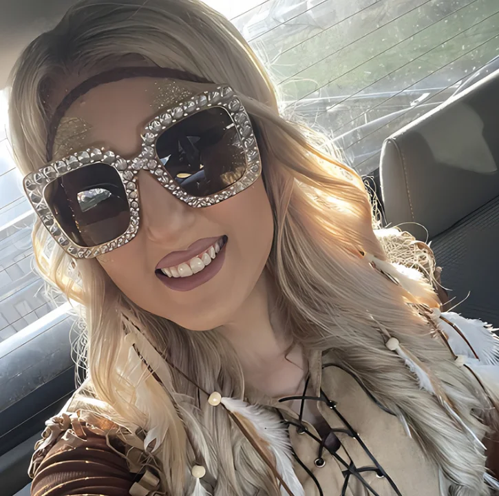 Women\'s Retro Square Rhinestone Sunglasses Bling Bling Glasses Retro Disco Sunglasses for Women, Oversized Square  main image 4