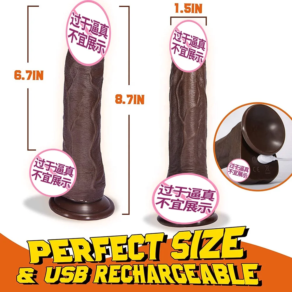 Hot Suction Cup Black Realistic Vibrating Dildos,5 Telescopic Speeds & 10  Vibrations Thrusting Thick Dildo Vibrator for Women| Alibaba.com