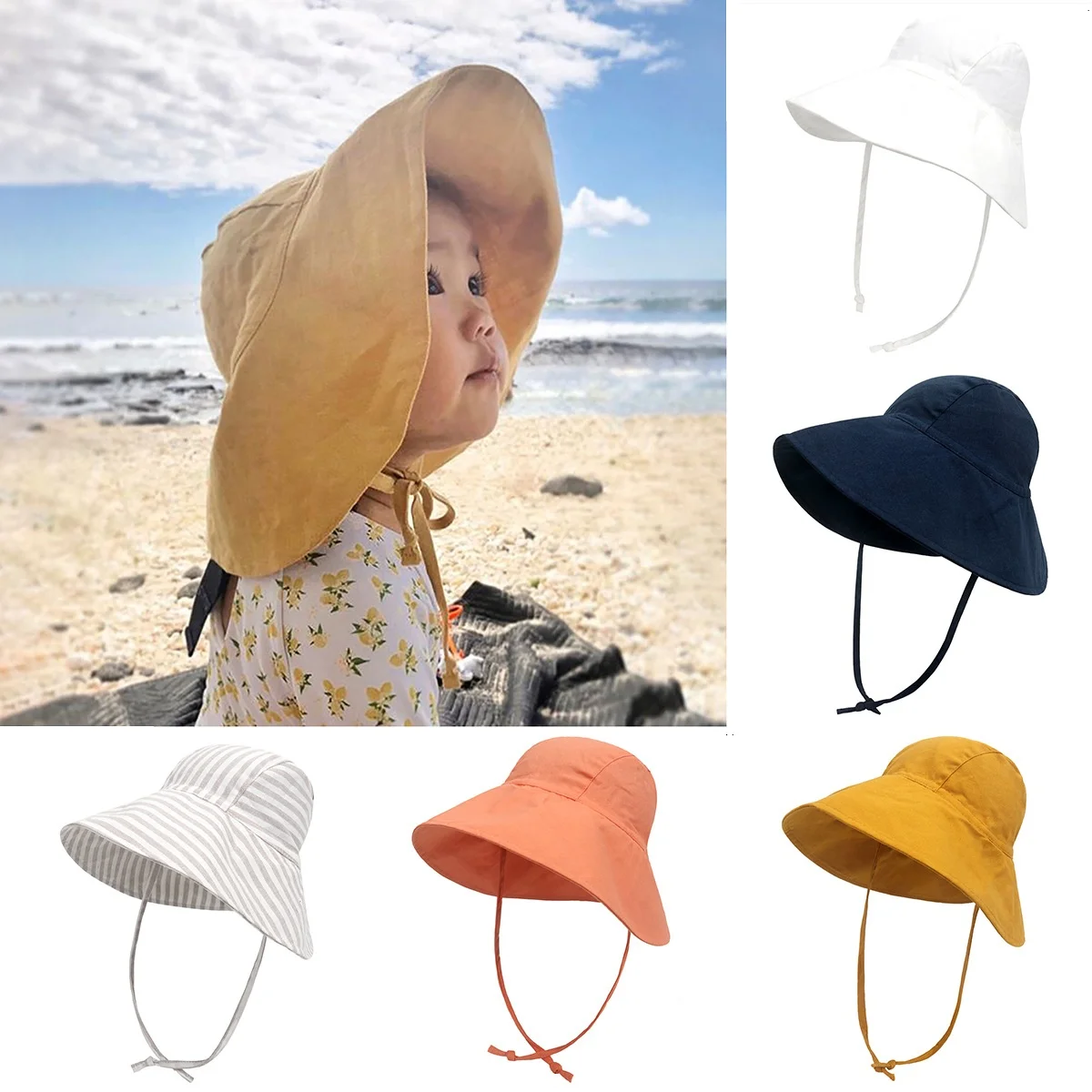 beach bucket hat with string