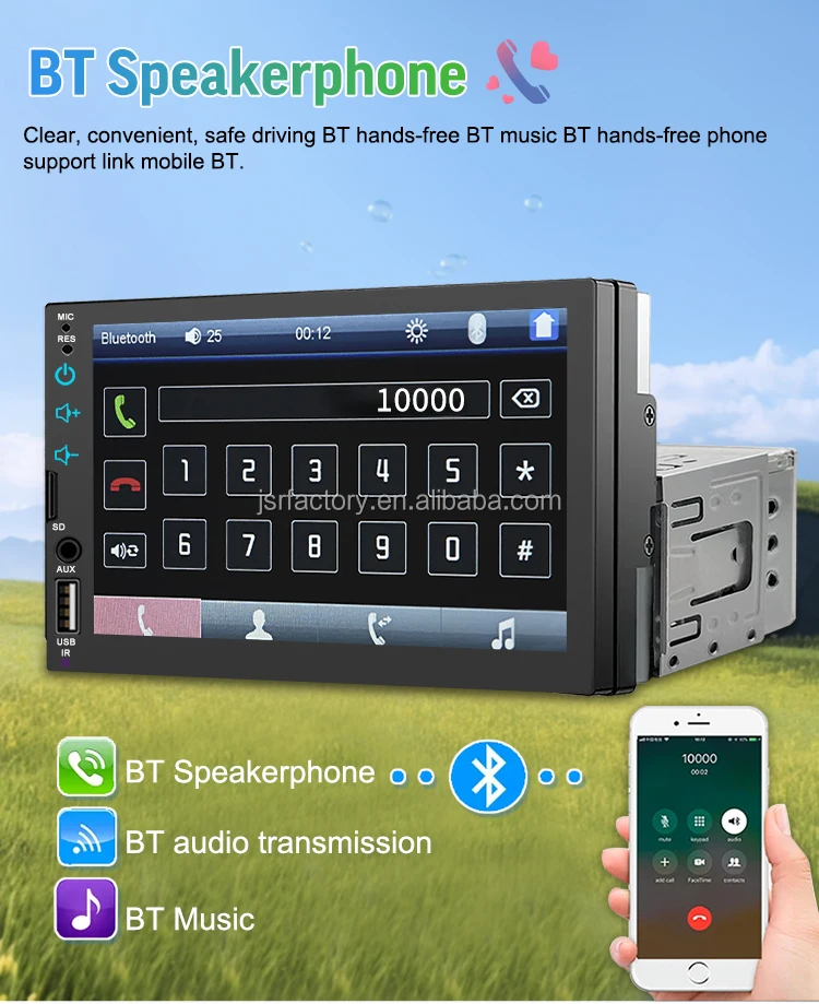 7023 One Din Car Stereo 7 Inch Touch Screen Car Radio Auto Mp5 Player