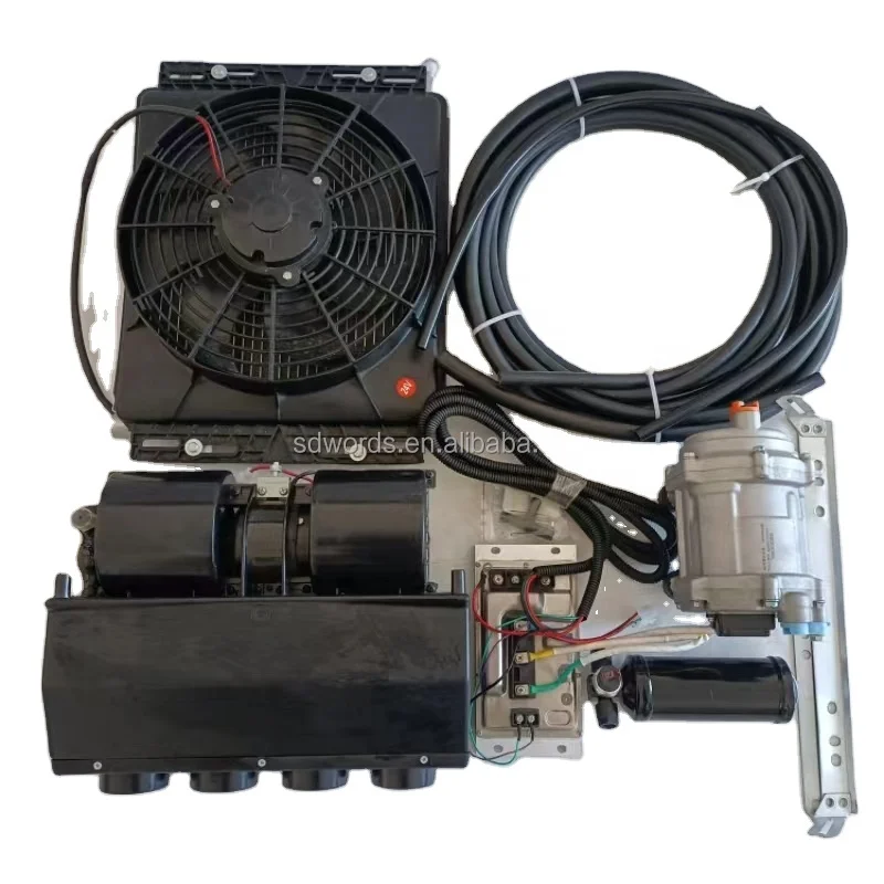 電動コンプレッサー　12ｖ レシーバー付き 汎用12v電動エアコンコンプレッサー、ダッシュボード下設置用車両向け