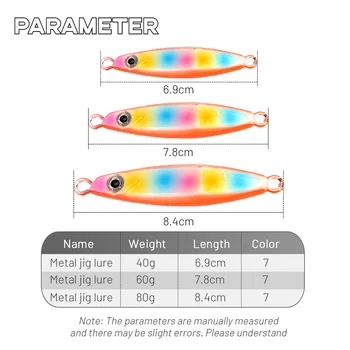 Lead Jig Fish Lure 40g-100g Artificial Hard Bait for Sea & Boat Fishing Long-Cast Glow-in-the-Dark – Metal Jig – view 3
