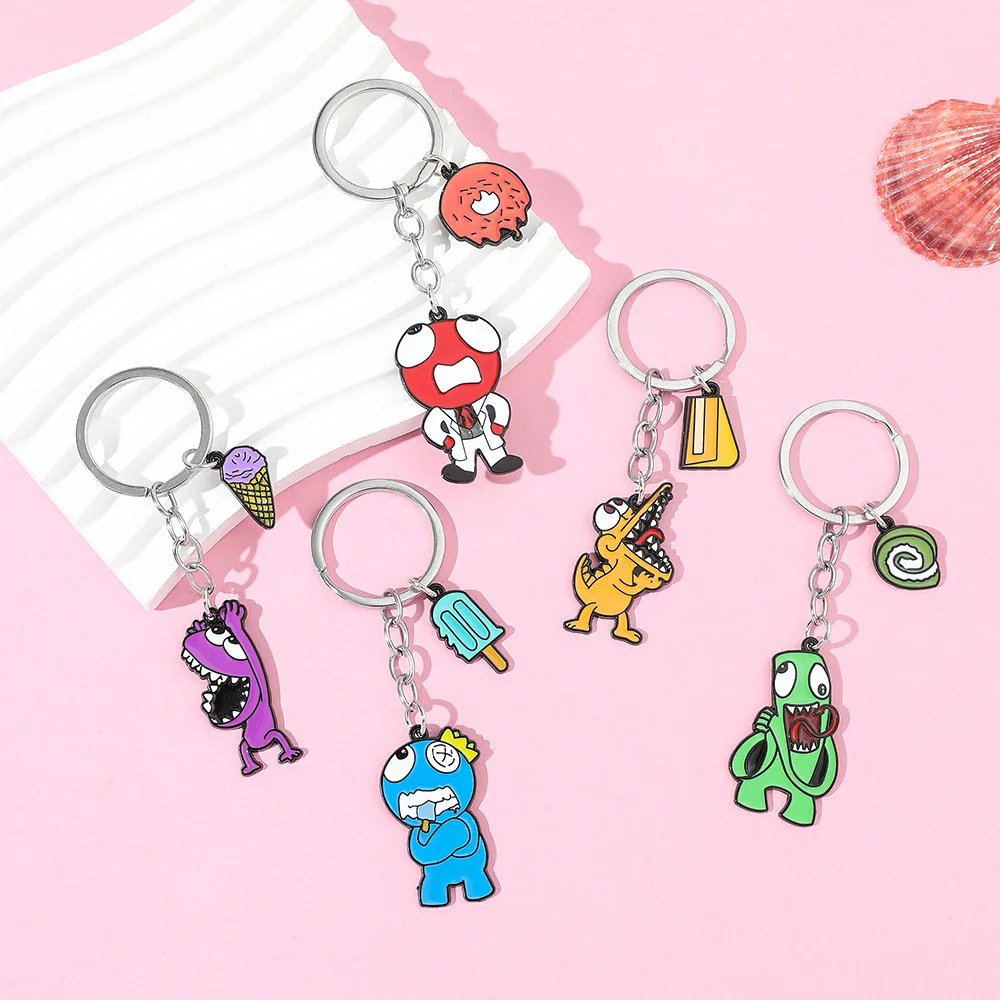 Rainbow Friends Purple Toy Keychain Pendant Figure Xmas Birthday