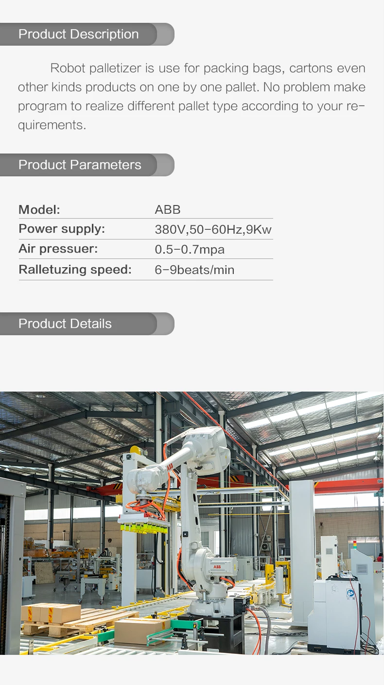 Robot Palletizer for Cartons Palletizing Robotic Palletizing System ABB ...
