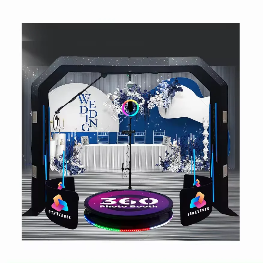 2025 New Design Overhead 360 Photo Booth Hsg for Wedding and Event 360 Photo Booth Enclosure Backdrop Sky