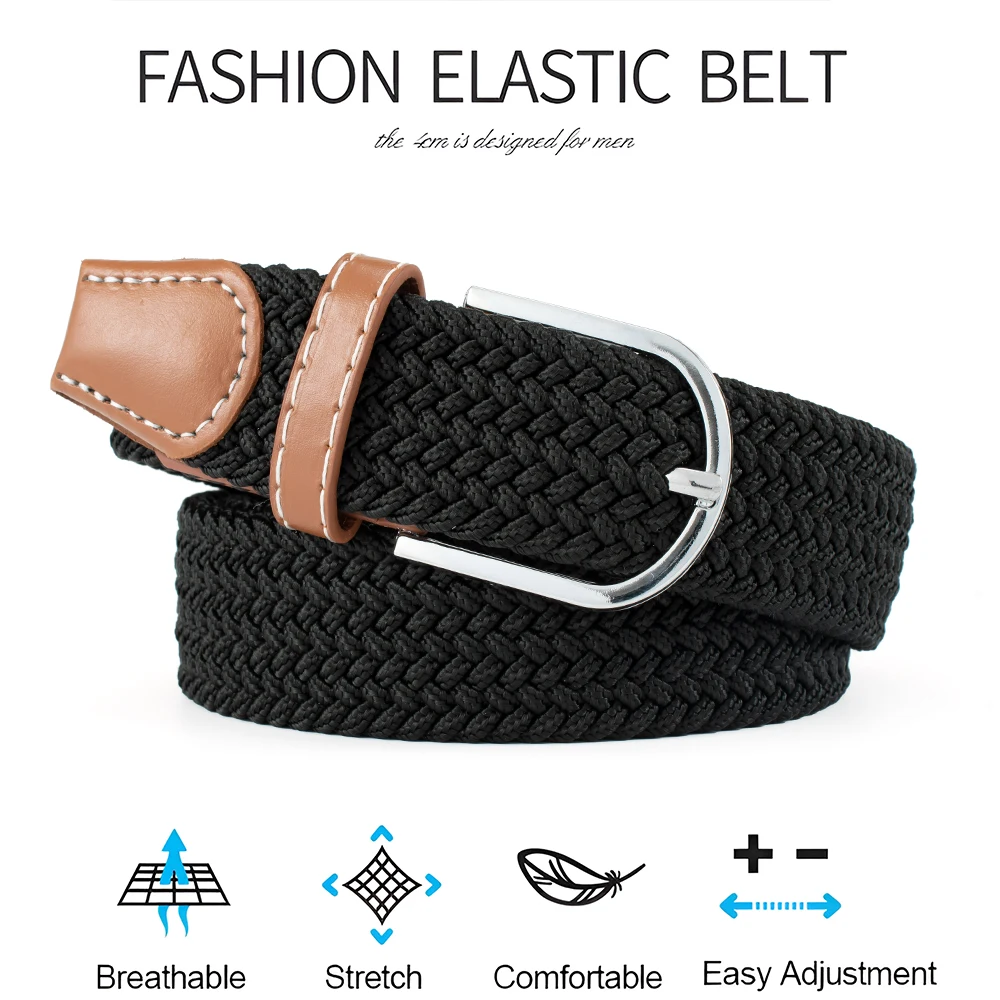 Multicolored Knitted Fabric Web Elastic Woven Golf Stretch Braided Belt ...