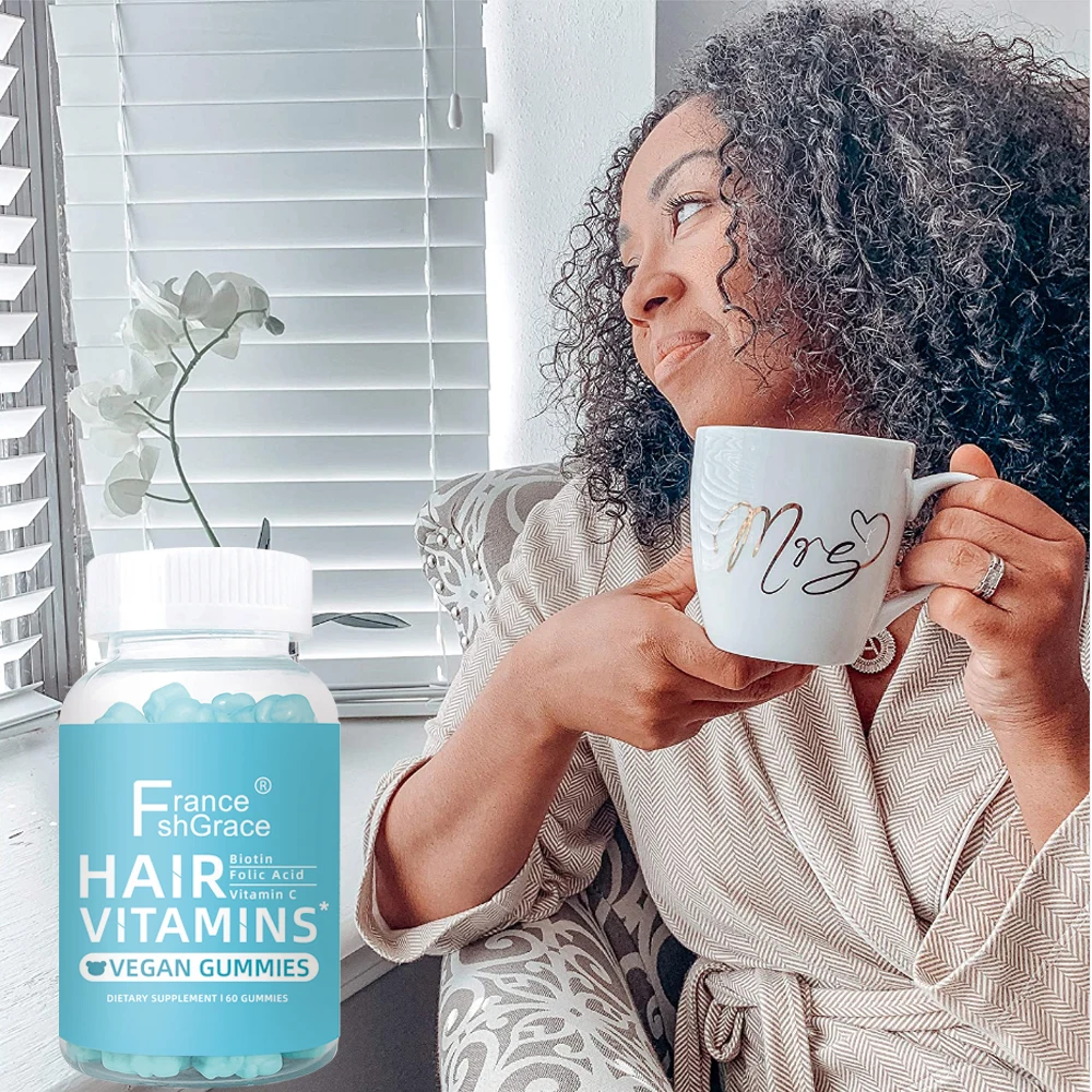 
 Мульти веганских материалов мультивитаминного с витамином A,B-6,B-12,C,D,E, биотин, цинк, фолиевой кислоты ногти витамины роста волос жевательный мармелад Биотин  