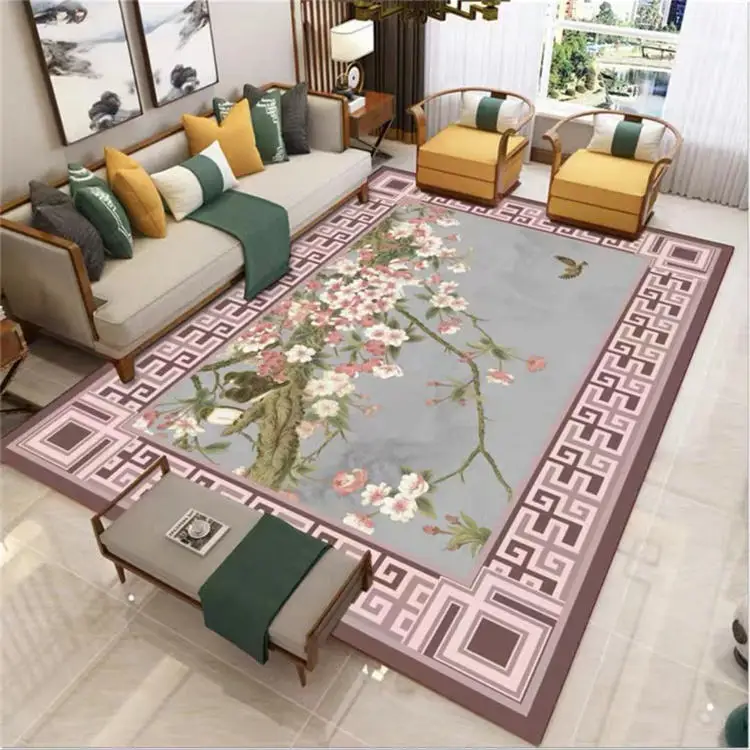 Custom Machine Made Printed Carpet Woven Carpets for Living Room Bedroom Butterfly Flower Area Rugs and Carpet