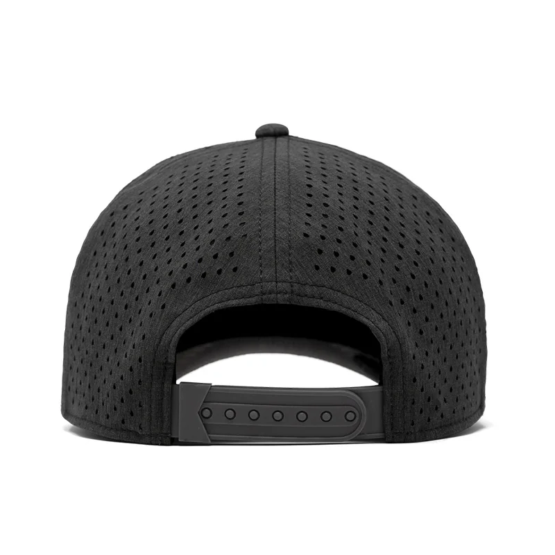Custom Waterproof Laser Cut Drilled Hole Perforated Hat 5 Panel Nylon ...