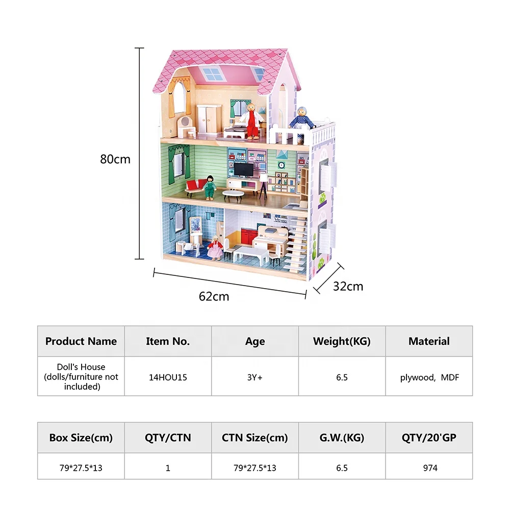 For sale with mini wooden doll house furniture kids playground