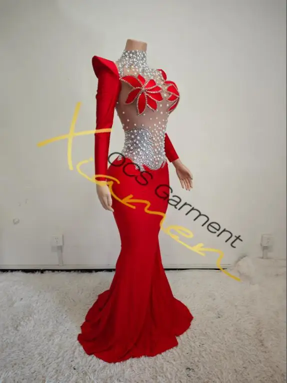 Ocstrade Floral Crystal Ball Gown Long Sleeve Bodycon Evening Dress| Min Order 1 ct Ocstrade Floral Crystal Ball Gown Long Sleeve Bodycon Evening Dress| Min Order 1 ct