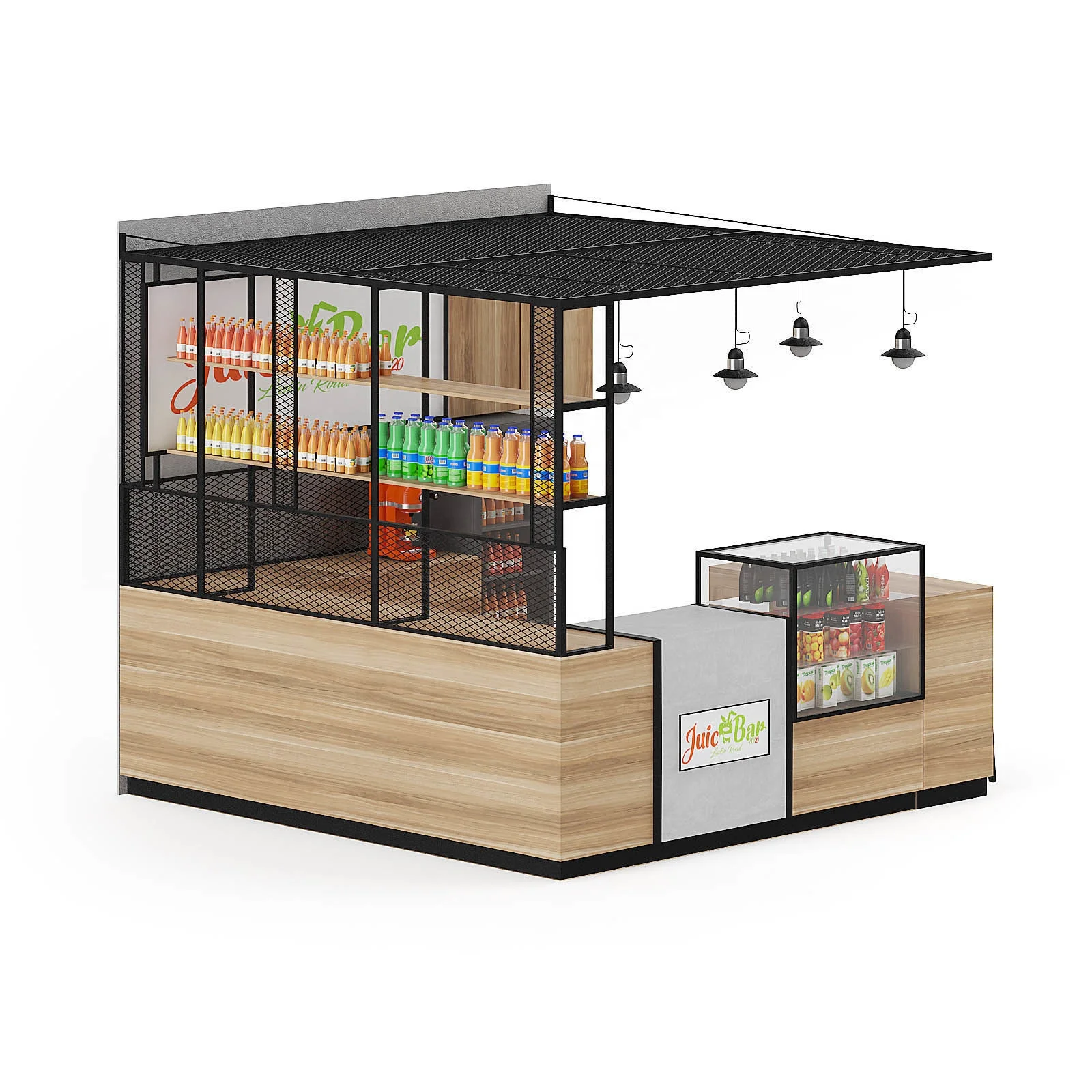 New Design Mall Fast Food Kiosk for Fruit Juice Kiosk Bar Ideas Modern Bubble Tea Smoothies Kiosk Design