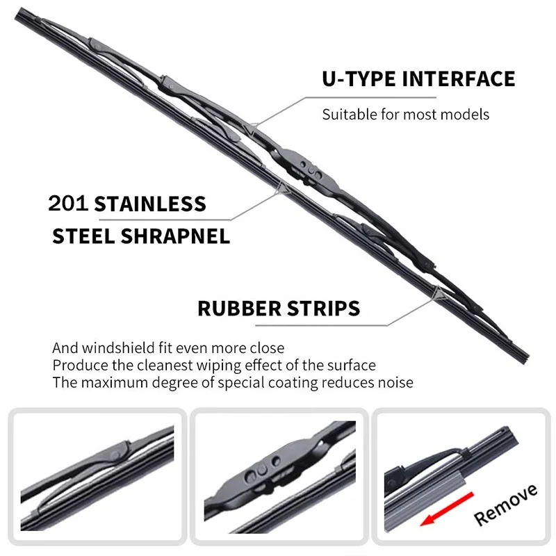 Yeahmol 20 In & 20 In Windshield Wiper Blades Fit For Dodge Ram 3500 2002 20 20 Premium Hybrid Wiper Replacement Car Front Window Set 2 J U Hook Wiper Arm Yh3364 - Foto 8