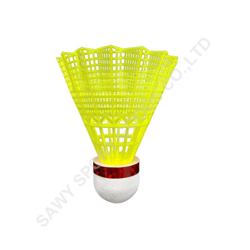 Nylon Shuttlecocks 6Pcs Tube Stable  High Speed Badminton Shuttles Training Shuttlecock White and Yellow Stable and Sturdy