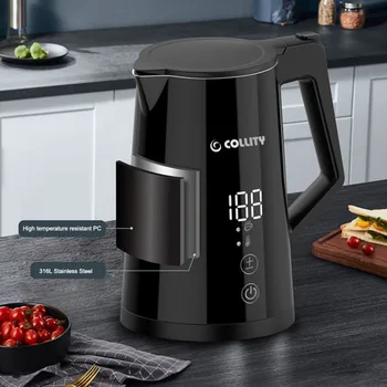 collity 1.7l black smart kettle wifi