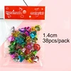 15 Adornos Navideños de Colores Surtidos, 1.4cm, 38 unidades.