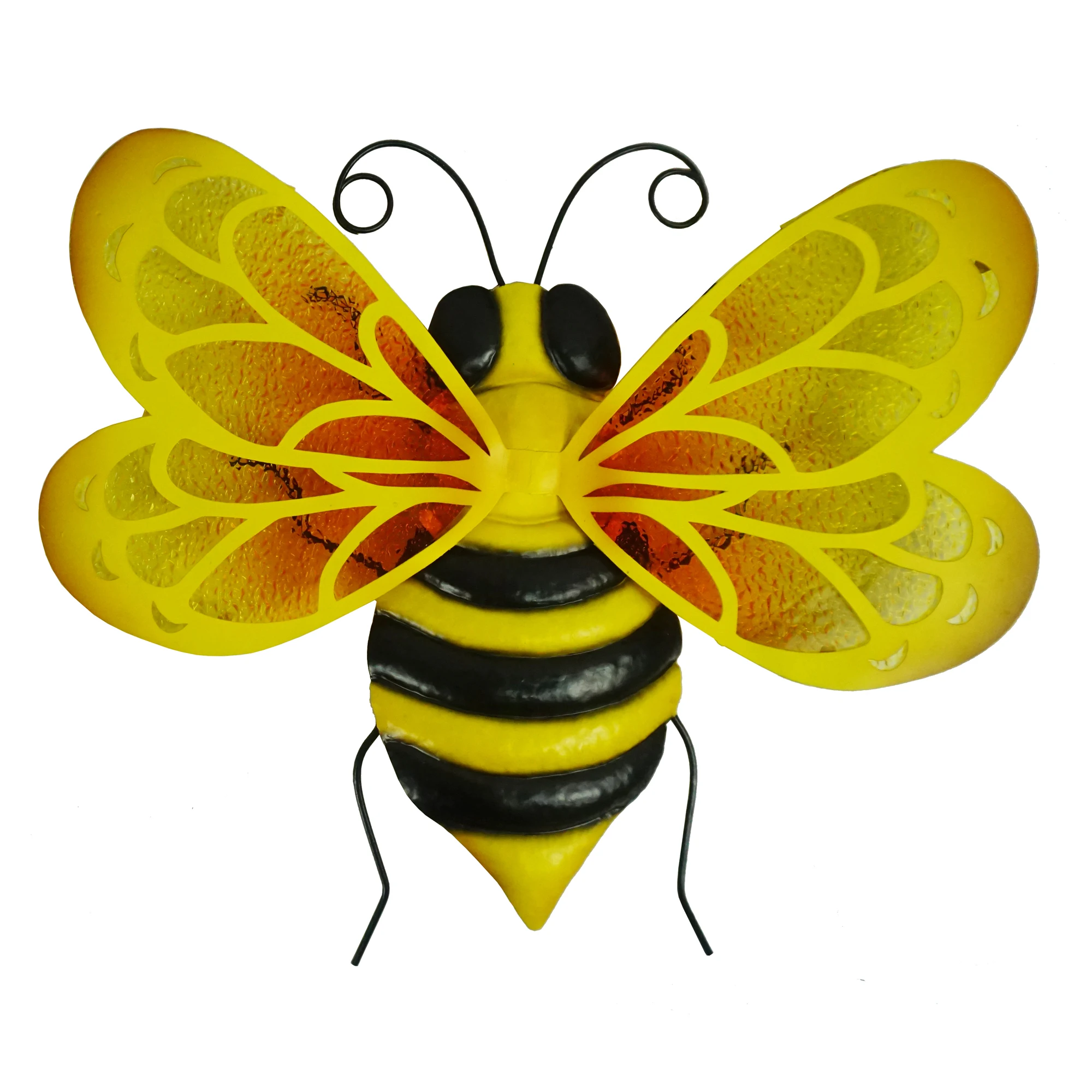 Indoor and Outdoor 10 Inches Metal With Glass Wall Honeybee Wall Art