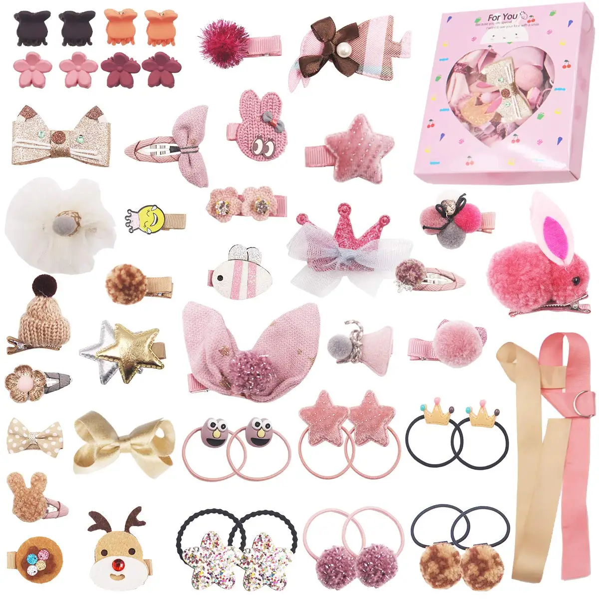 smuk ramme Afvigelse Source Wholesale cartoon baby hair bows ties cute hair clips gift box  custom kids hair accessories set for little girls on m.alibaba.com