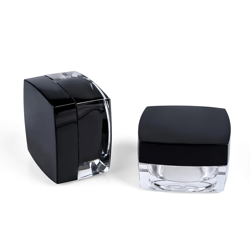 Wholesale cosmetic packaging 5g 10g 15g 20g 30g 50g black empty white acrylic plastic face cream jar
