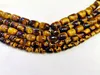 Natural Smooth Charm Yellow Gemstone Cylinder Tiger Eey beeds