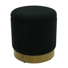 Customizable Nordic Style Single Seater Footrest and Fabric Storage Ottoman Comfortable for Dining and Hotel Use