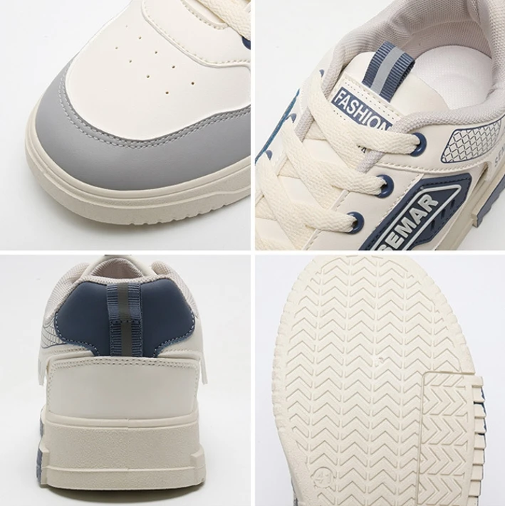 Men's Leather Board Shoes Fashion Young Students Small White Low Top Sports Casual Men's Shoes