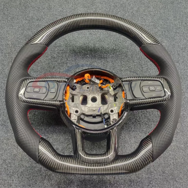 Carbon Fiber And Leather Steering Wheel For Jeep Wrangler Jl Buy Jeep