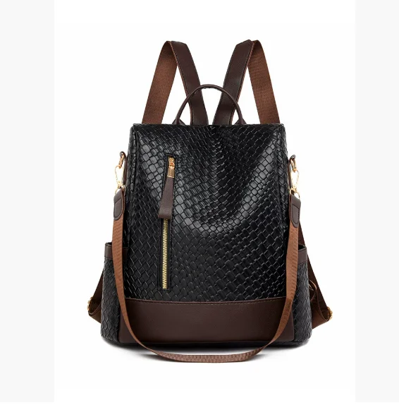 Sac a dos en cuir de vachette naturel marron et blanc avec logo style western Sac a dos aperçu 5