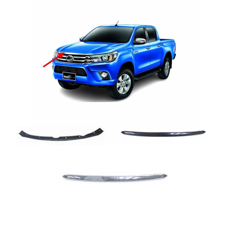 car body hood bonnet chrome black matte strip for hilux vigo revo 2015 2016 2017