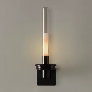 Simple Retro LED Candlestick Wall Lamp for Home Office Villa Corridor Bedroom Bedside Decorative Light