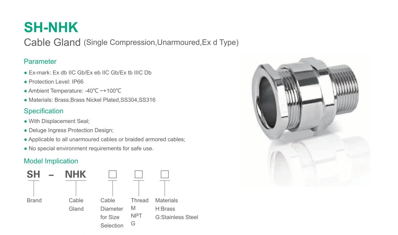 Unarmoured Cable Glands Metal Brass Stainless Steel Industrial A2 Cable