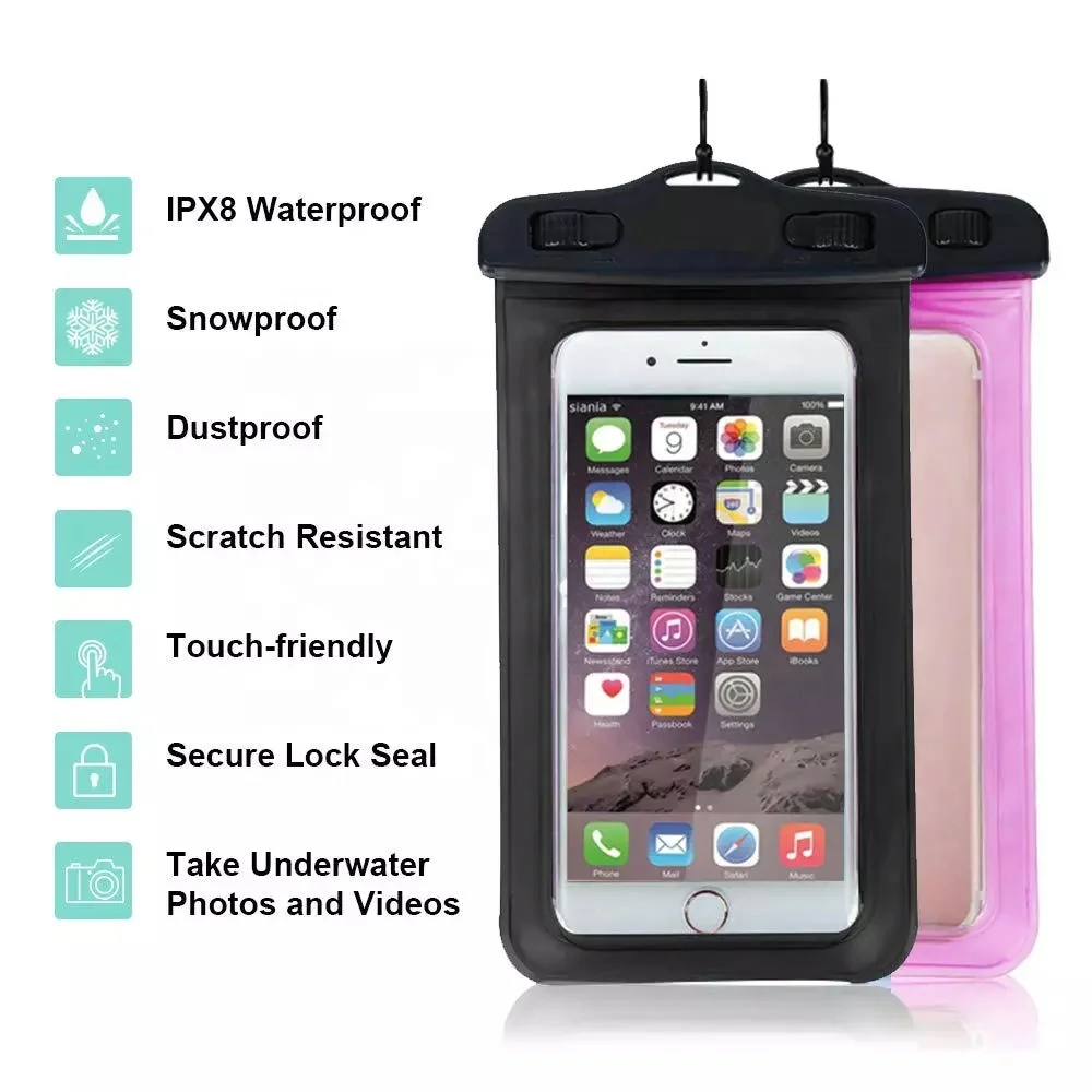 Ipx8 Universal New Waterproof Mobile Phone Cases Protective Bag Wholesale Smart Phone Waterproof Bags for Cell Phones