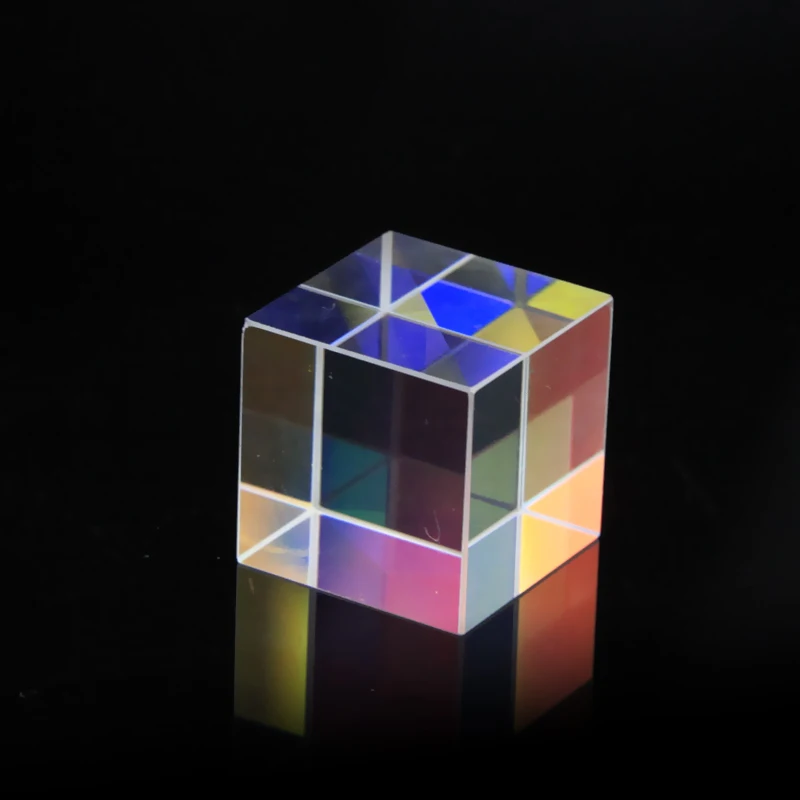 Customized Optical Glass K9 30mm Colorful Dichroic Glass Cube X Cube Prism