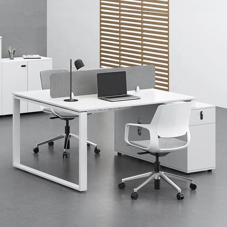 Modern Minimalist Open Work Space Workstation White 2 4 6 Person Office Work Station for Staff