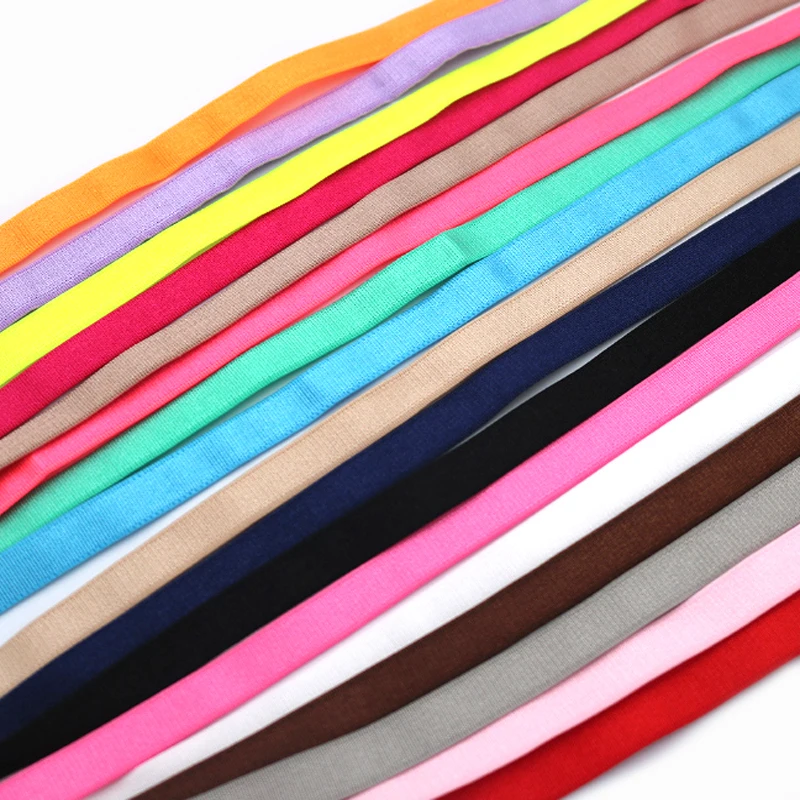 Custom Printed Jacquard Debossed logo Nylon Elastic Bands for T-shirt Sport Wear Woven Neck Tape Garment Back Black Neck Tape