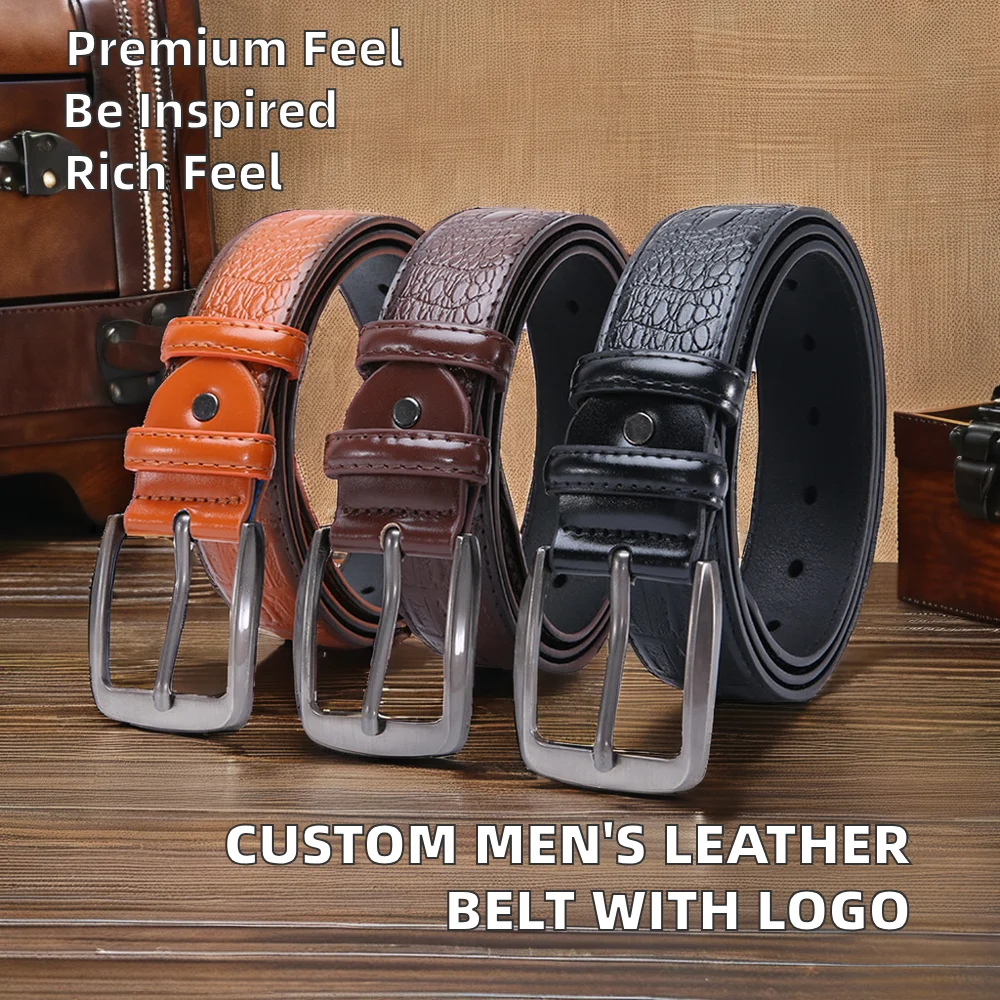 Vente en gros de ceinture en cuir de vache pour hommes avec boucle ardillon business logo personnalise haute qualite style western classique reglable