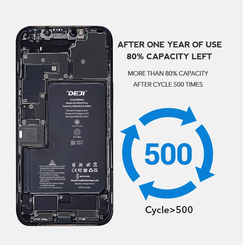 DEJI A2650 Grade AAA Lithium Ion Battery for iPhone 14 Pro