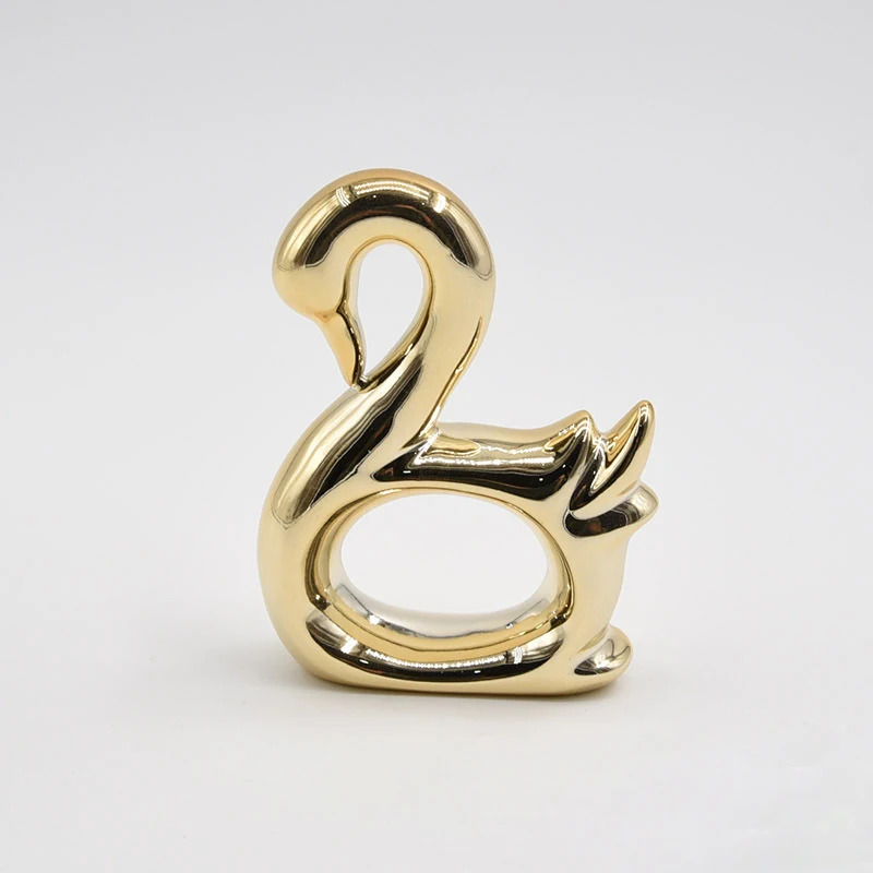 卸売装飾セラミックナプキンリング磁器白鳥ナプキンリングホルダー結婚