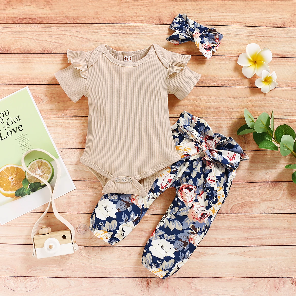Newborn Girl Clothes Outfits Ruffle Baby Clothes Floral Pants Summer
