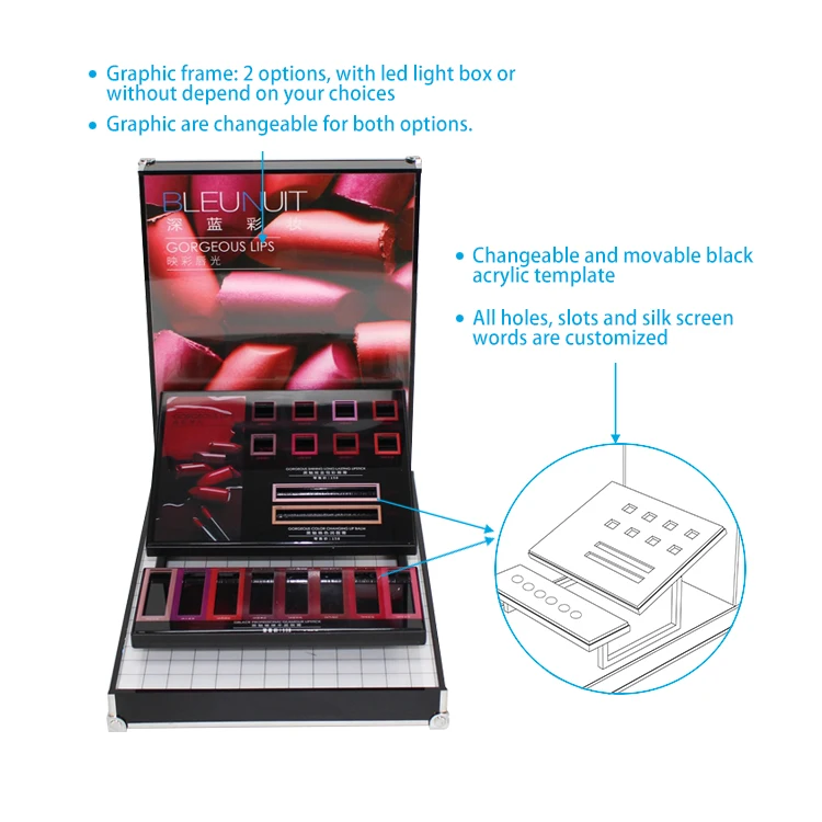 APEX Cosmetic Display Stand Store Counter Acrylic Lipstick Display ...