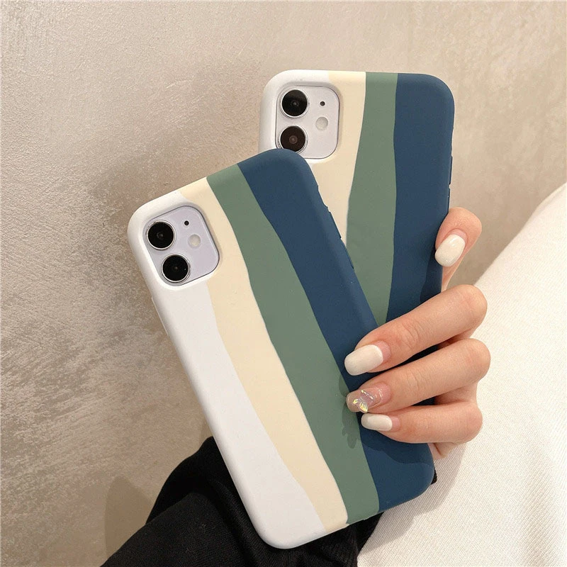 Laudtec Original Liquid Silicone Rainbow Case For iPhone All-inclusive Silicone Case iPhone 11 12 13 Pro Max details