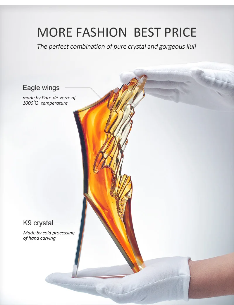Honor Crystal Award for Engraving Wholesale Customized Competition Crystal Trophy Sandblasting Technique Custom Logo Shape for