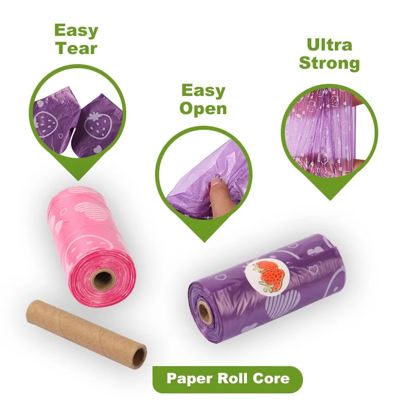 YiShang Factory Eco-Friendly Biodegradable Walker Poo Bags Transparent Plastic Compostable Dog Manure & Baby Diaper Carrier Cats