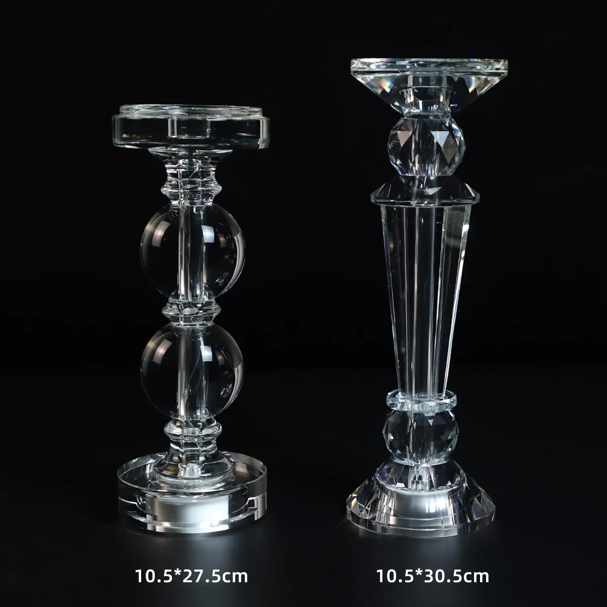 durable costume candle stick colored glass holder pillar candle holder 3pcs for formal events wedding church