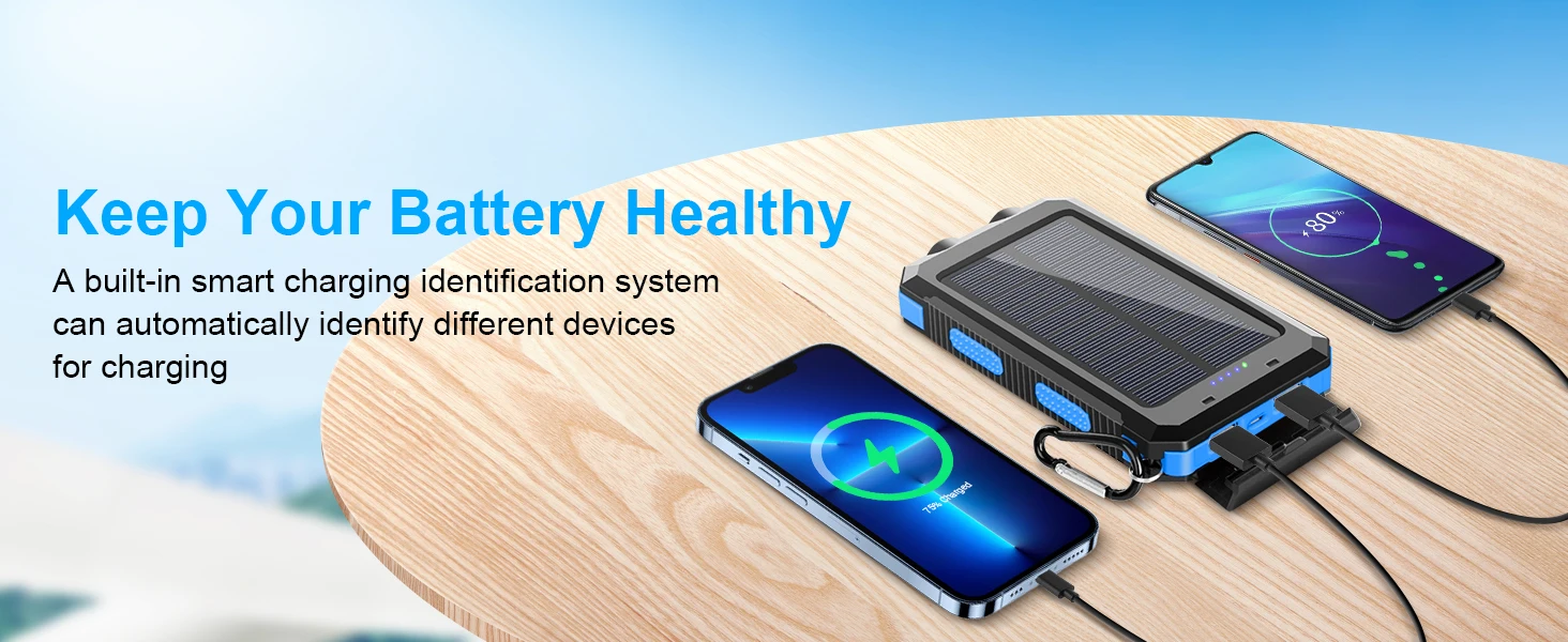 High Quality Waterproof 20000 Mah Solar Panel Powerbanks Fast Charging