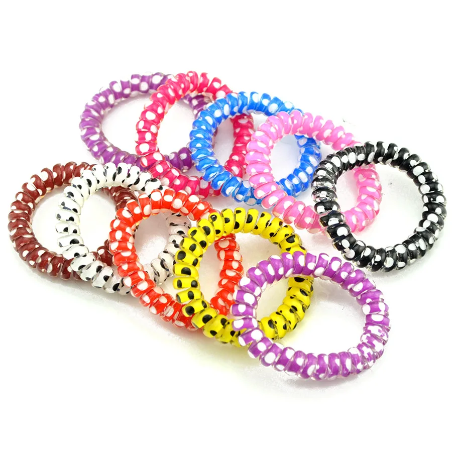 5pcs Random-color Eva Plastic Spring Bracelets/colorful Telephone Line  Elastic Bracelets Keychain/plastic Spring Keychain Id Badge Holder Bracelet  | SHEIN USA